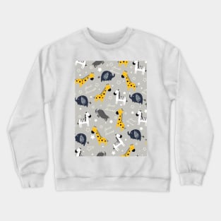 Sweet dreams little one zoo animals cute pattern grey Crewneck Sweatshirt